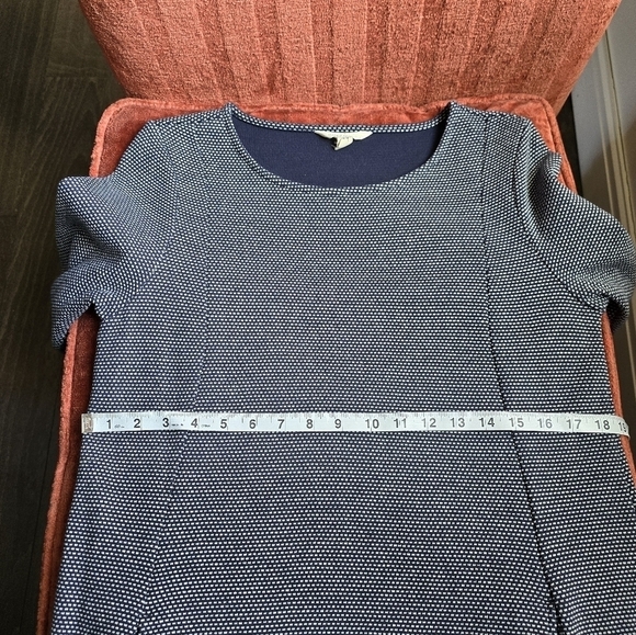 Seasalt Cornwall Navy & Dot Mini Cotton Shift Dress 3/4 Sleeves & Pockets Sz. 6 - Picture 8 of 11